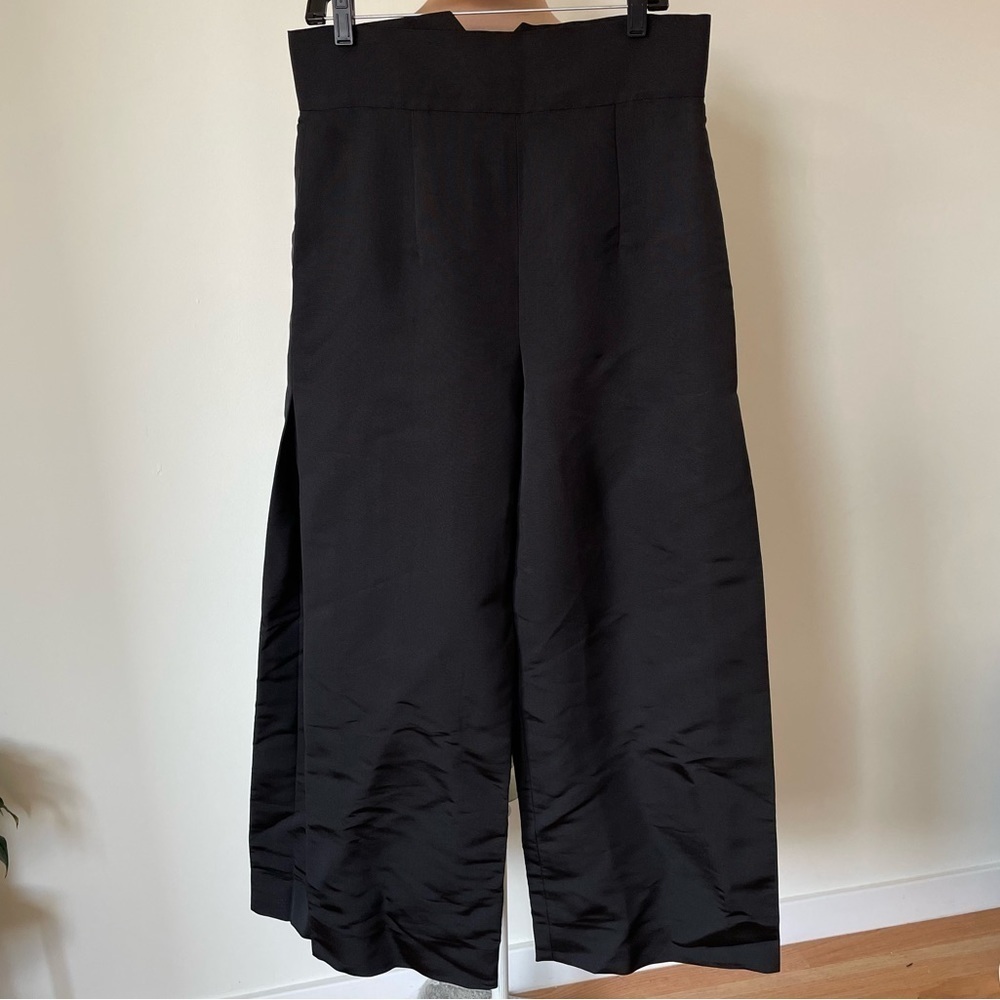 Kate Ermilio Bespoke Black High Waisted Wide Leg Lagenlook Dress Pants EUC Sz 8